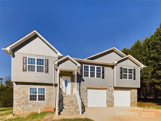 bi-level home with a garage