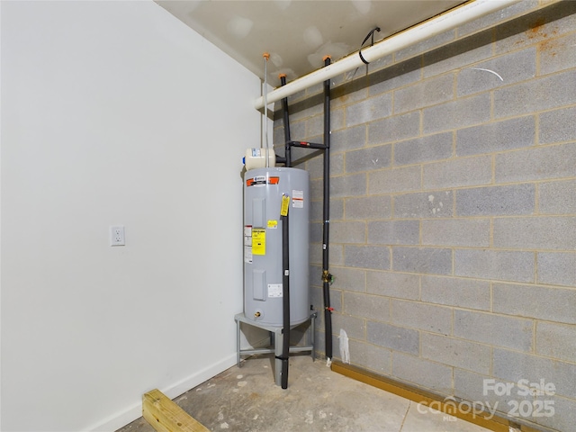 utility room featuring electric water heater