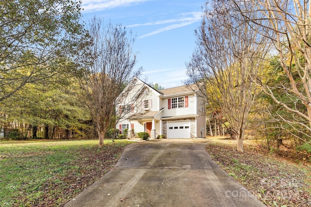 view of front of house with a garage