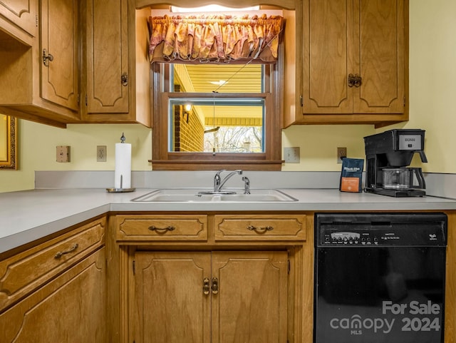 kitchen with sink and black dishwasher