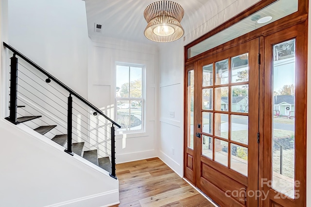 entryway featuring light hardwood / wood-style floors