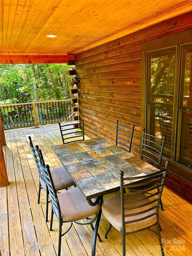 229 Seton Rd, Lake Lure, NC 28746 - wooden terrace featuring outdoor dining area