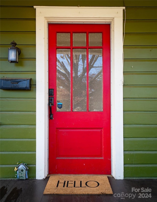 view of doorway to property