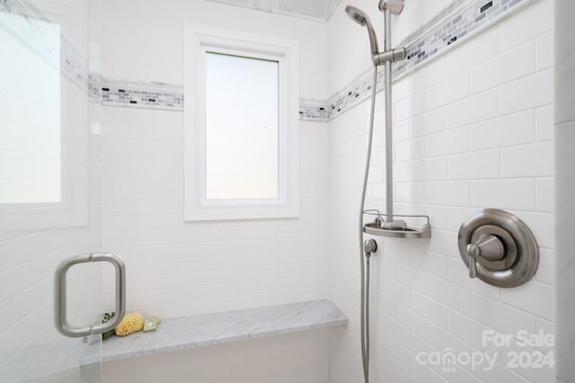 bathroom with walk in shower