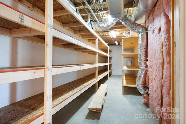 view of storage room