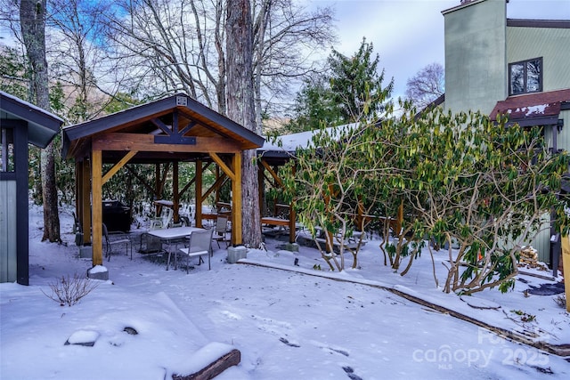 300 Glenwood Ln Unit K-38, Sugar Mountain, NC 28604 - snow covered patio with a gazebo and a patio