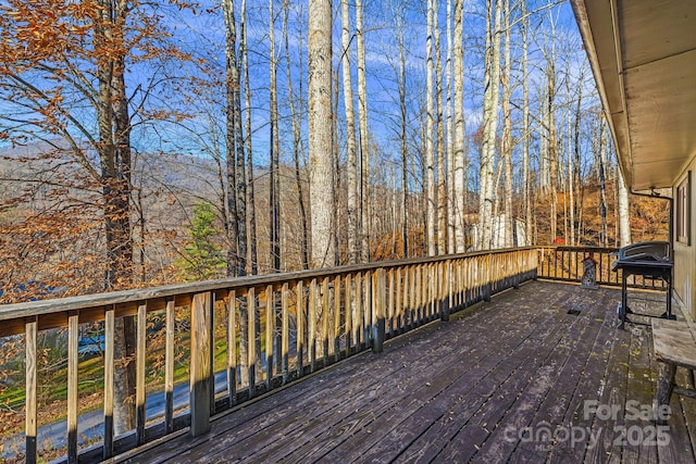 deck featuring grilling area