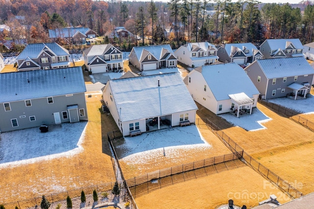 drone / aerial view with a residential view