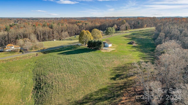 aerial view with a rural view