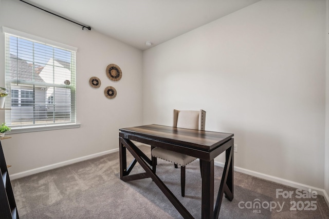 office space with carpet flooring