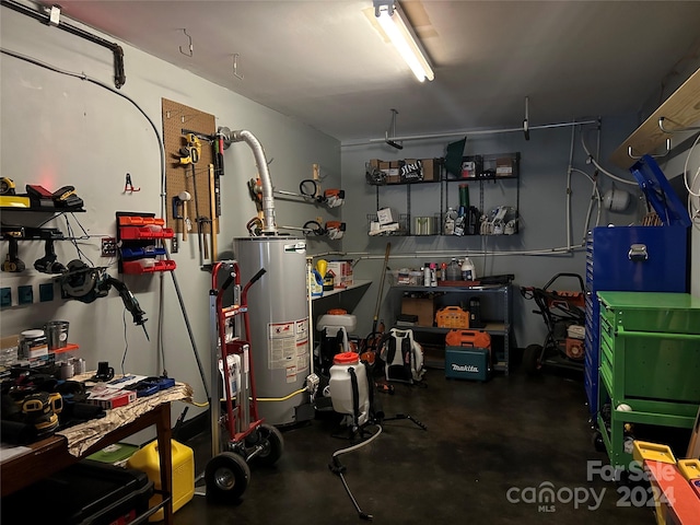 interior space featuring water heater