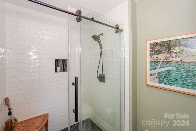 bathroom featuring walk in shower