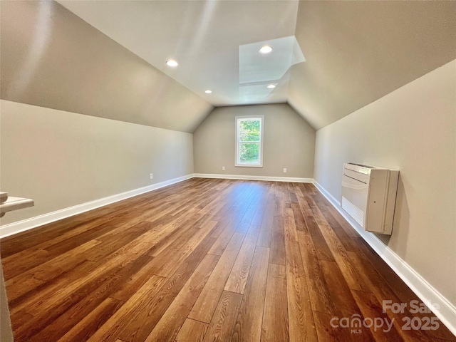 5037 Faith Rd, Salisbury, NC 28146 - additional living space with dark wood-style flooring, baseboards, and lofted ceiling