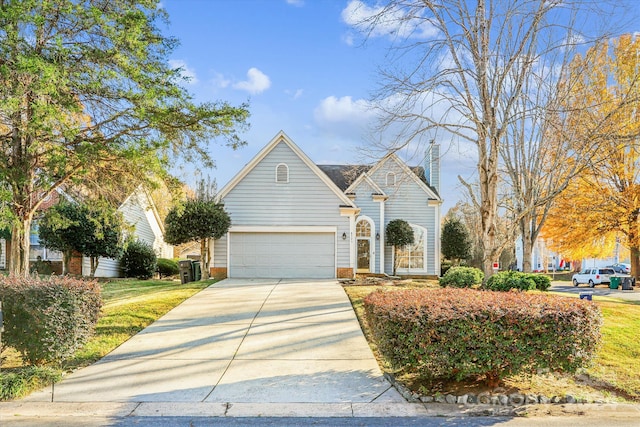 view of front of house with a garage