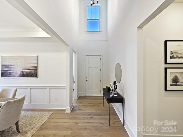 foyer featuring light hardwood / wood-style floors