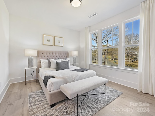 bedroom featuring light hardwood / wood-style flooring