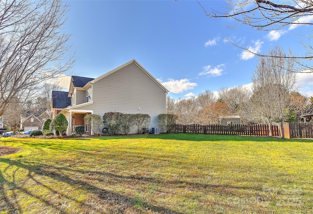 view of home's exterior featuring a lawn