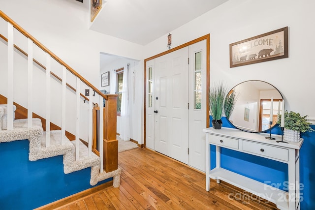 foyer entrance featuring light wood-type flooring