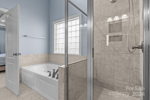 bathroom with plus walk in shower