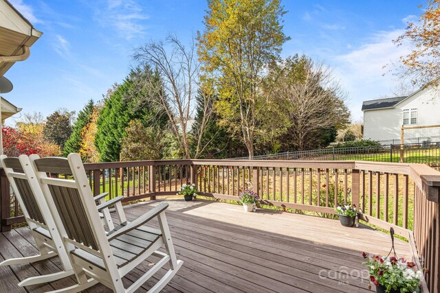 view of wooden deck