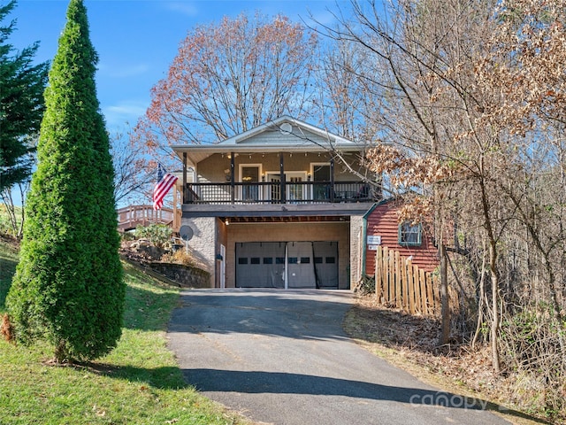 view of property with a garage