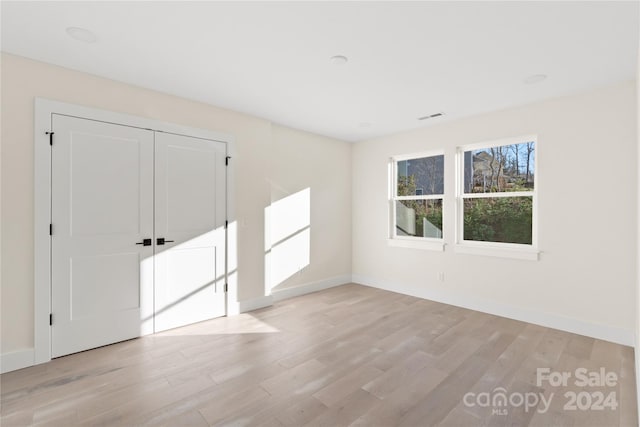 interior space with light hardwood / wood-style flooring