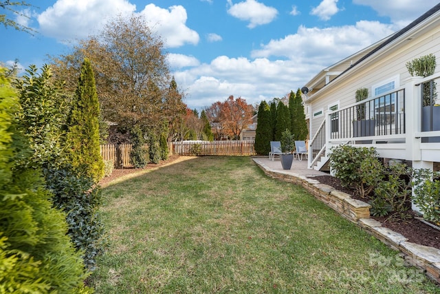 view of yard featuring a patio area