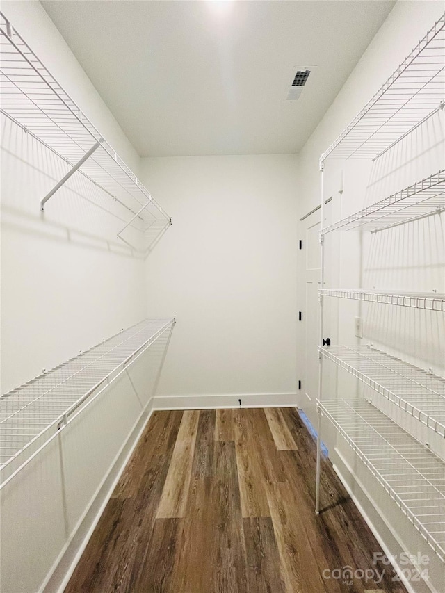 walk in closet featuring hardwood / wood-style flooring