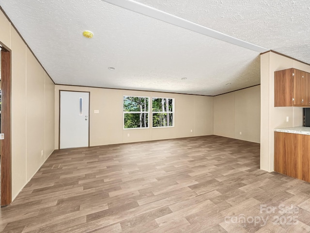 20 Windy Mountain Ln Unit 1, Hendersonville, NC 28792 - unfurnished living room with light wood-type flooring and a textured ceiling
