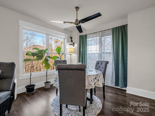 178 Flynn Ct, Lake Lure, NC 28746 - dining space with baseboards, plenty of natural light, and wood finished floors