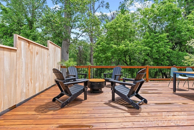 107 Beautyberry Dr, Asheville, NC 28801 - wooden terrace with an outdoor fire pit