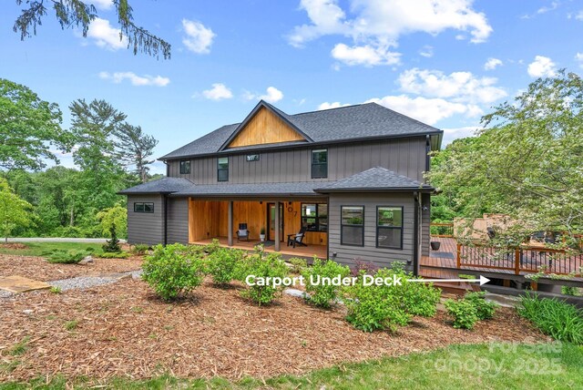 107 Beautyberry Dr, Asheville, NC 28801 - rear view of house featuring a porch and a shingled roof