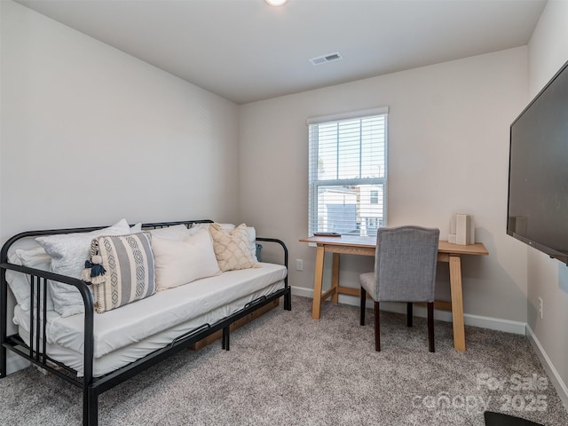 office with light colored carpet