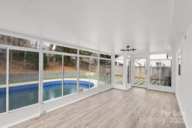 view of unfurnished sunroom