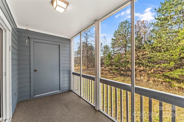 view of unfurnished sunroom