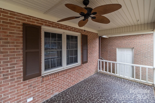 view of patio with ceiling fan