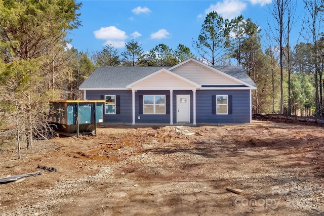 view of front of home featuring a shingled roof