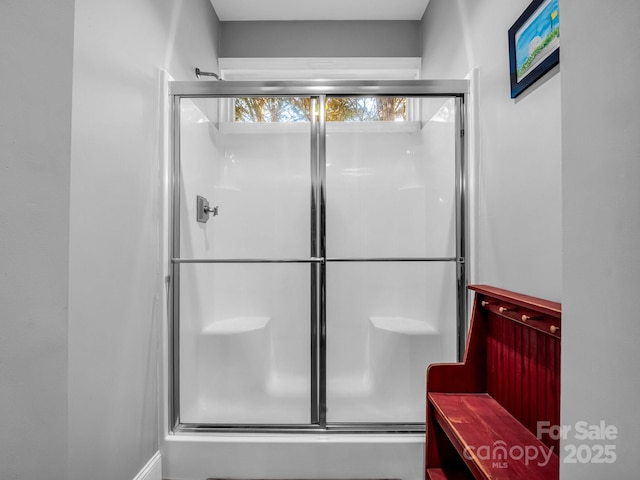 bathroom with walk in shower