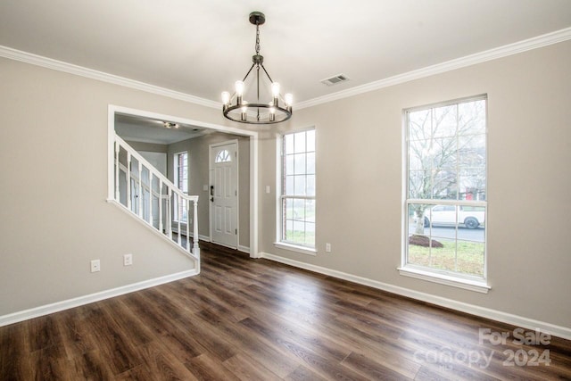 entryway featuring plenty of natural light and dark wood-type flooring