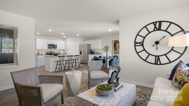 living room featuring hardwood / wood-style floors