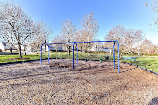 view of play area with a lawn