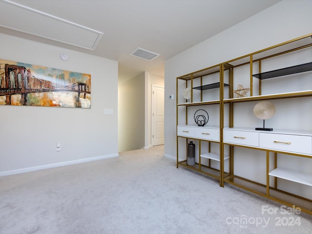 15533 Capps Rd, Charlotte, NC 28278 - unfurnished office with attic access and light carpet