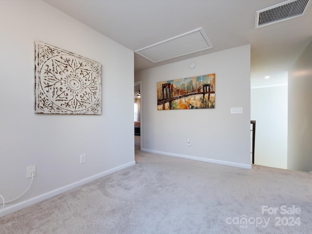 15533 Capps Rd, Charlotte, NC 28278 - carpeted empty room featuring attic access and baseboards