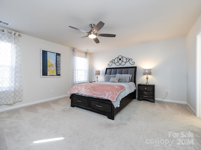 15533 Capps Rd, Charlotte, NC 28278 - bedroom featuring light carpet and ceiling fan