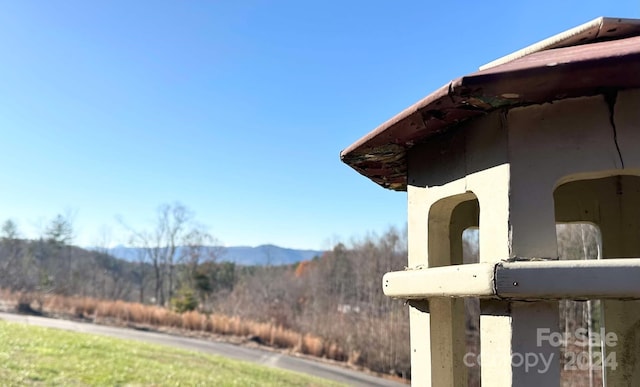 exterior space featuring a mountain view