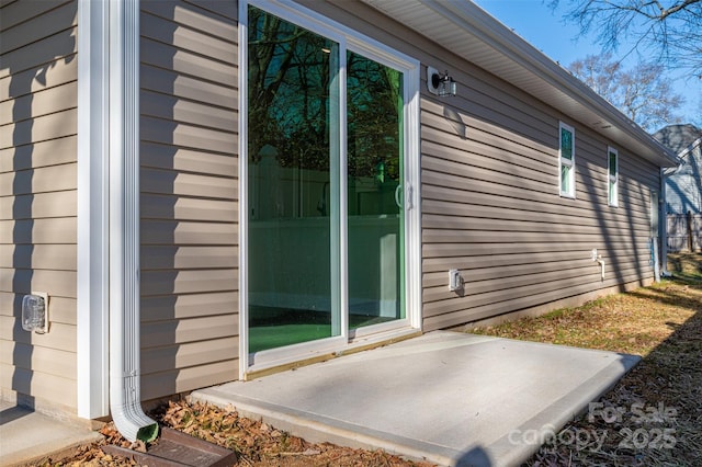 view of home's exterior featuring a patio