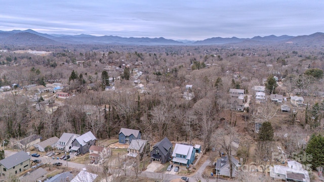 aerial view with a mountain view