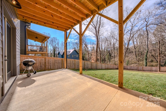 view of patio with a grill