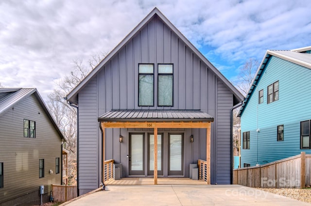 view of modern farmhouse