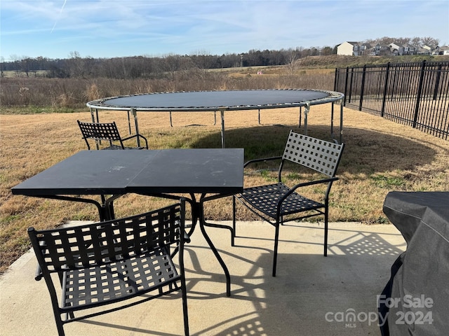 view of patio featuring a trampoline